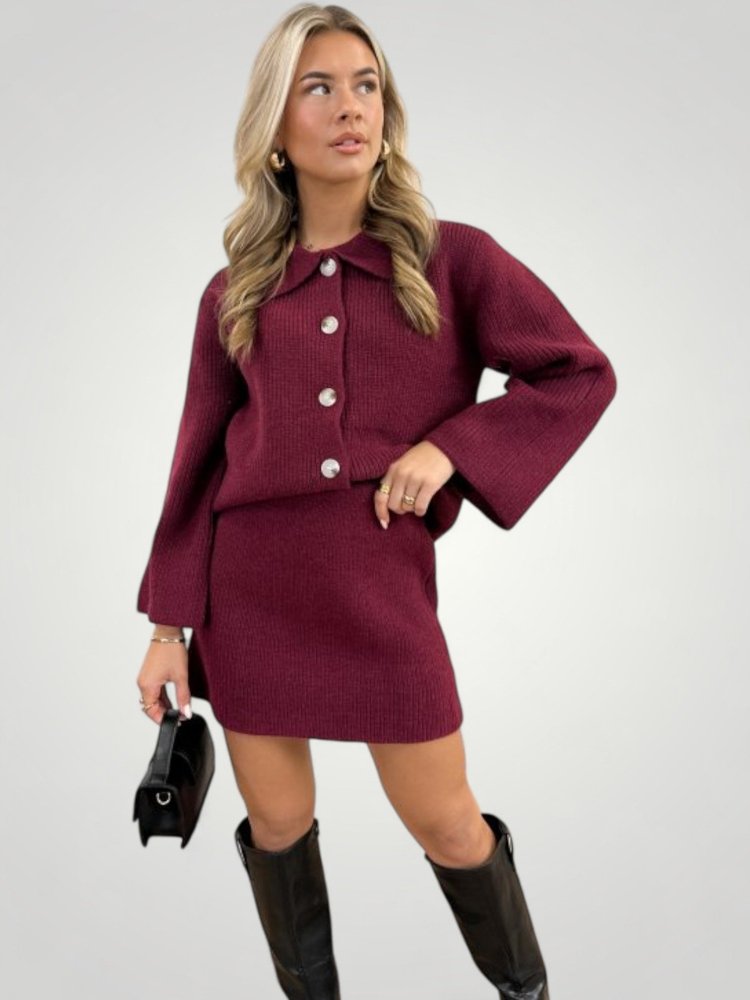 Dagrun | Elegantes Button-Down-Set mit A-Linien-Rock für Damen